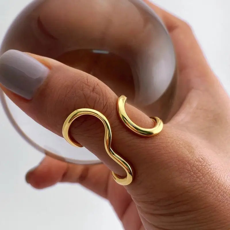 Anel Charlott Cloudy Banhado em Ouro 18K