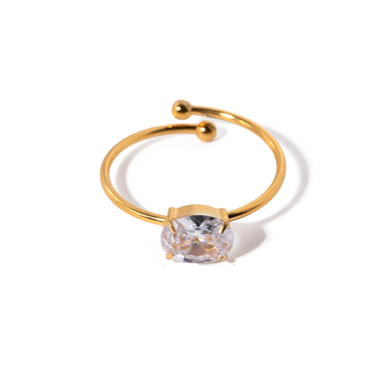 Anel Charlott com Zircônia e Ouro 18K