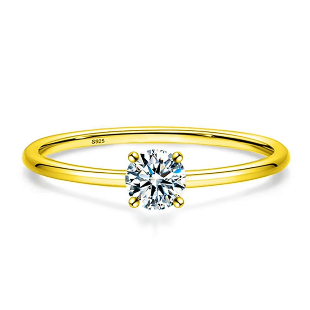 Anel Charlott de Prata Esterlina 925 com Moissanite