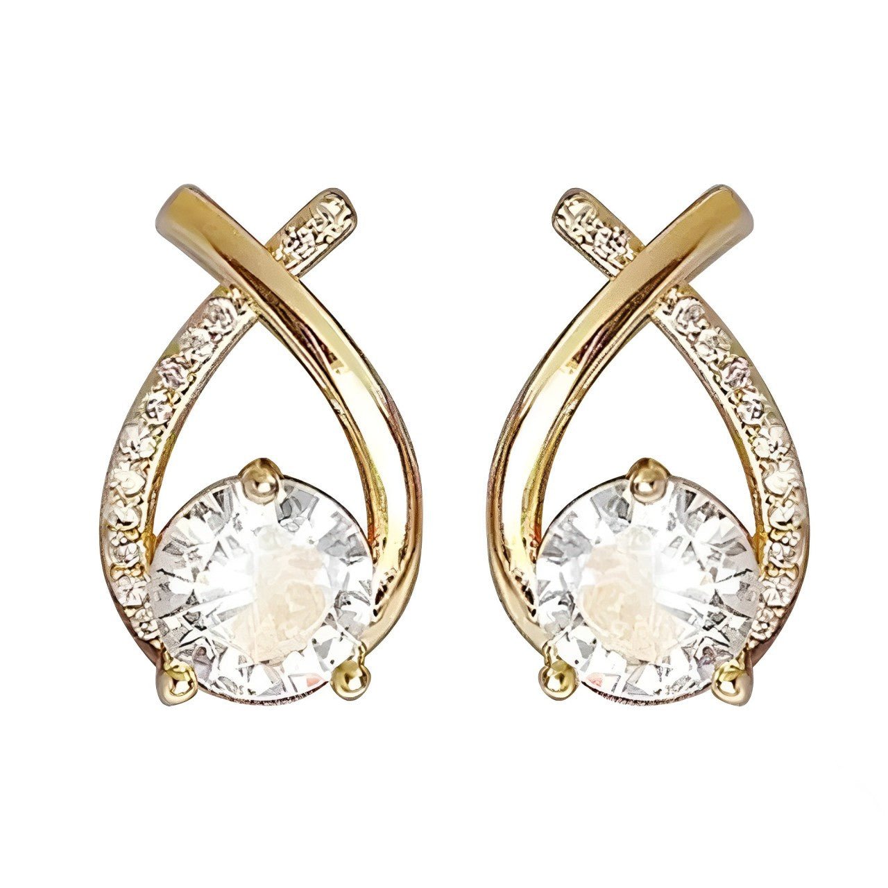 Brincos Cruzados de Cristal Charlott