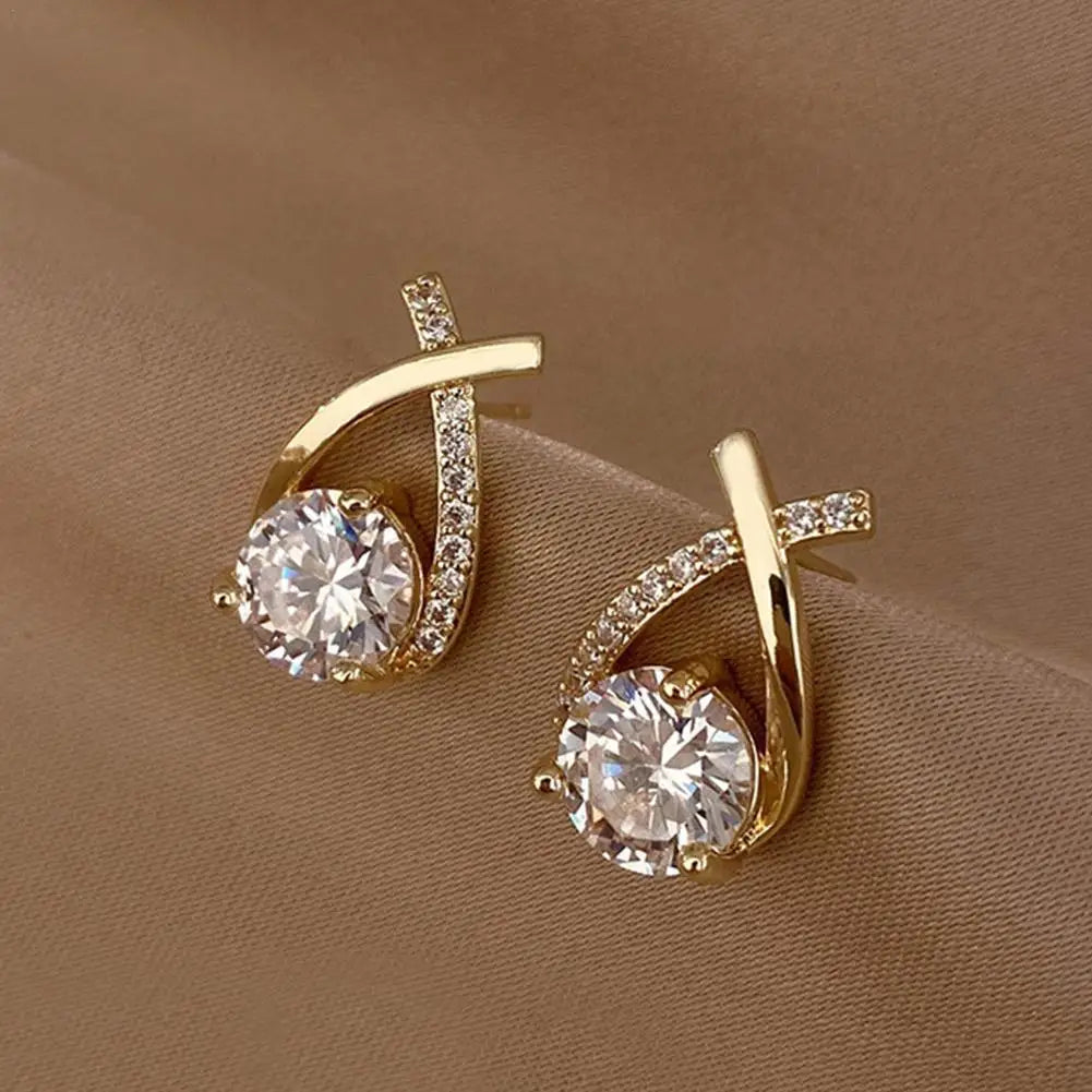 Brincos Cruzados de Cristal Charlott