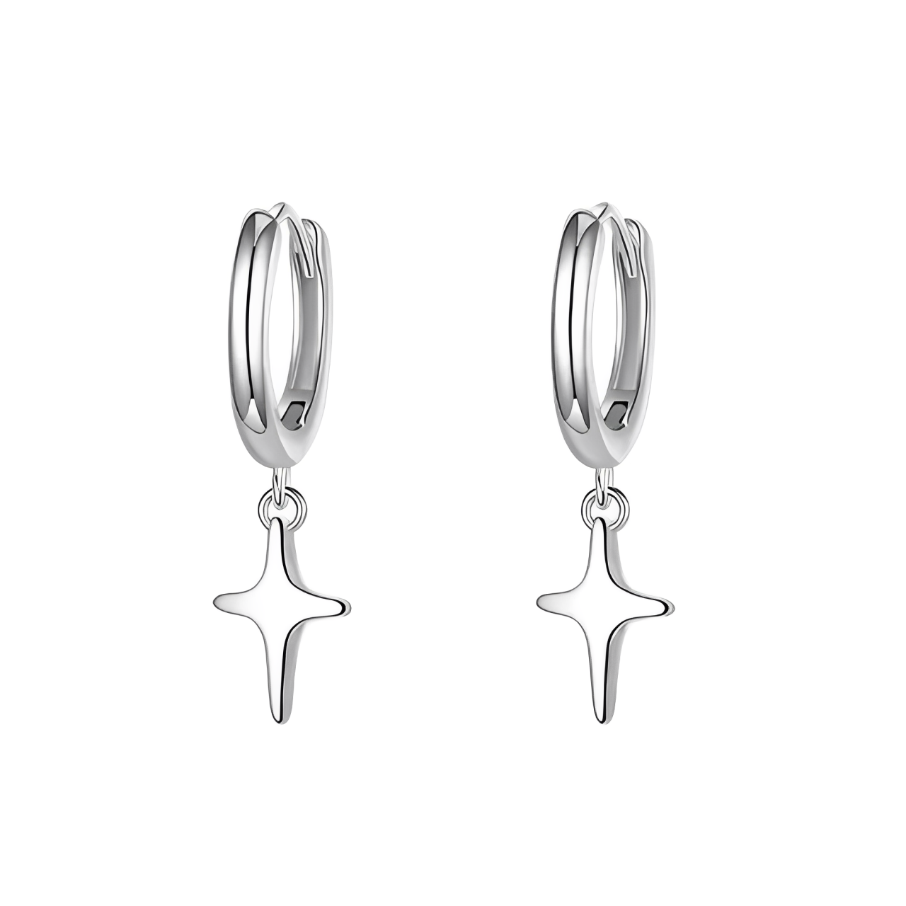 Brincos de Argola Estrela em Prata Esterlina 925 Charlott