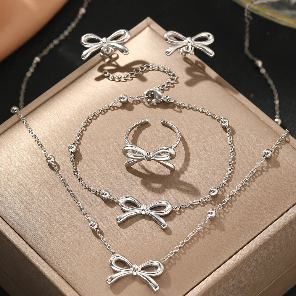 Conjunto Charlott de Joias Vintage em Aço Inoxidável