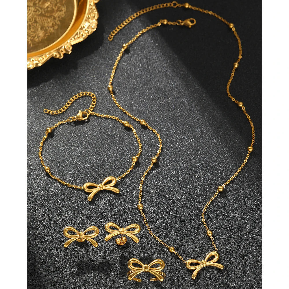 Conjunto Charlott de Joias Vintage em Aço Inoxidável