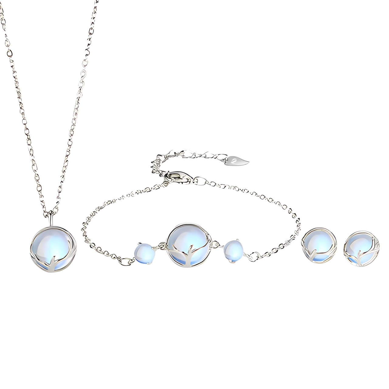 Conjunto de Joias Brilhantes Charlott: Elegância em Prata 925