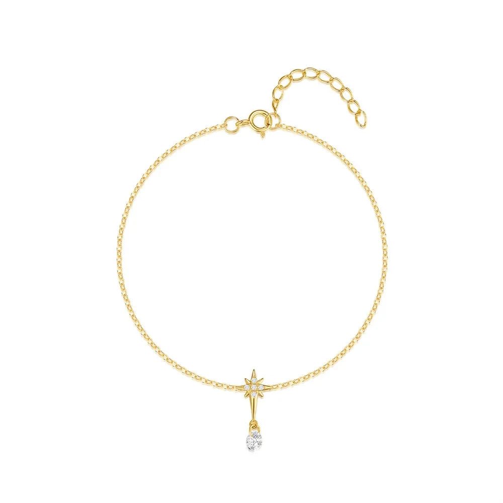 Pulseira Charlott Coração Oco em Prata 925 com Zircão