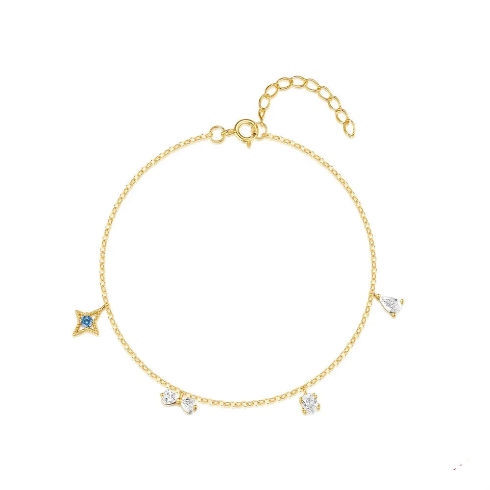 Pulseira Charlott Coração Oco em Prata 925 com Zircão