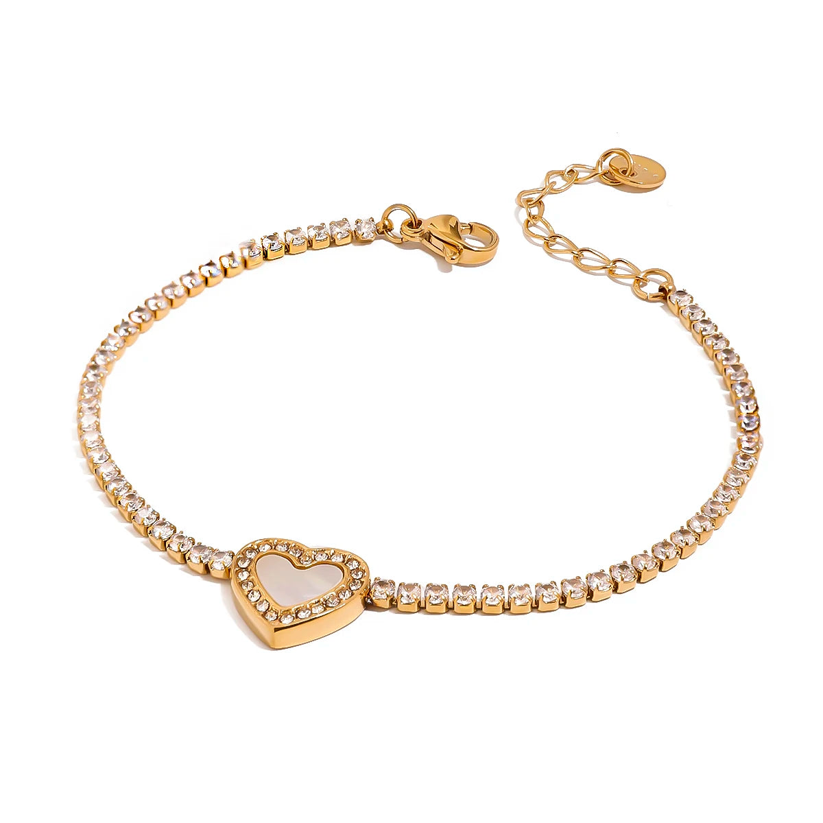 Pulseira Charlott Coração de Zircão em ouro 18K