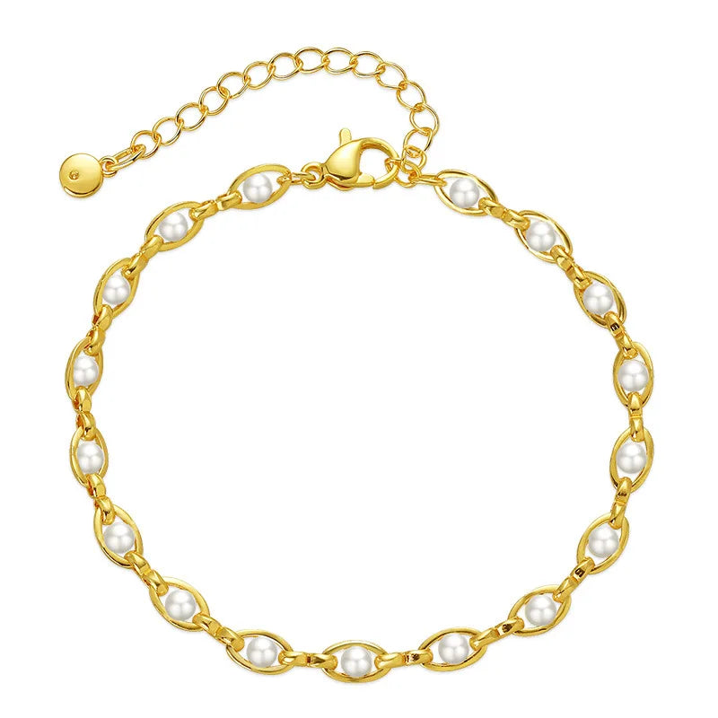 Pulseira Charlott Sereis de Pérolas Banhada a Ouro 18K