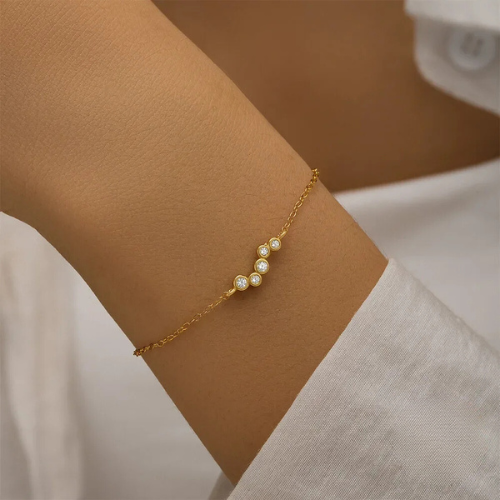 Pulseira Charlott de Prata Esterlina com Zircão