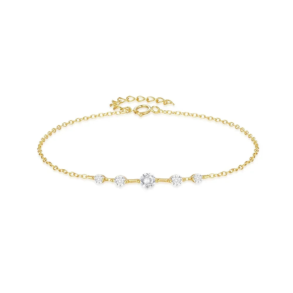 Pulseira Charlott de Prata Esterlina com Zircão Brilhante