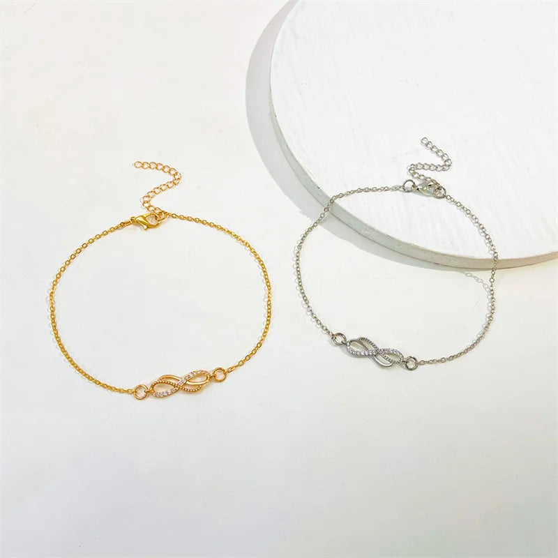 Tornozeleira Charlott Elegance com Zircão Duplo