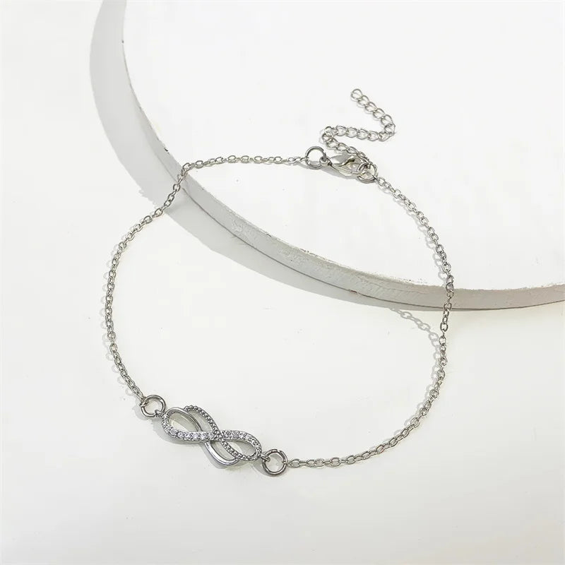 Tornozeleira Charlott Elegance com Zircão Duplo