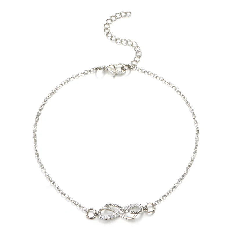 Tornozeleira Charlott Elegance com Zircão Duplo