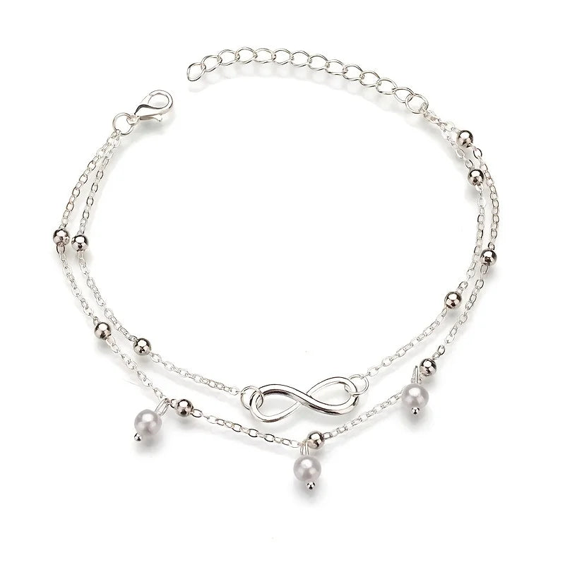 Tornozeleiras Charlott Pérola Infinito Elegância